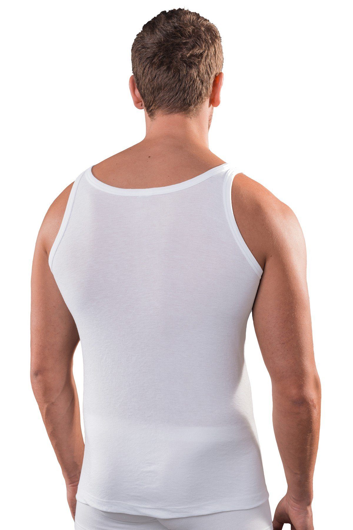 HERMKO Unterhemd 3000 (Pack, 5er) 100 % Bio Baumwolle Tank Top Basic Feinripp hergestellt in EU