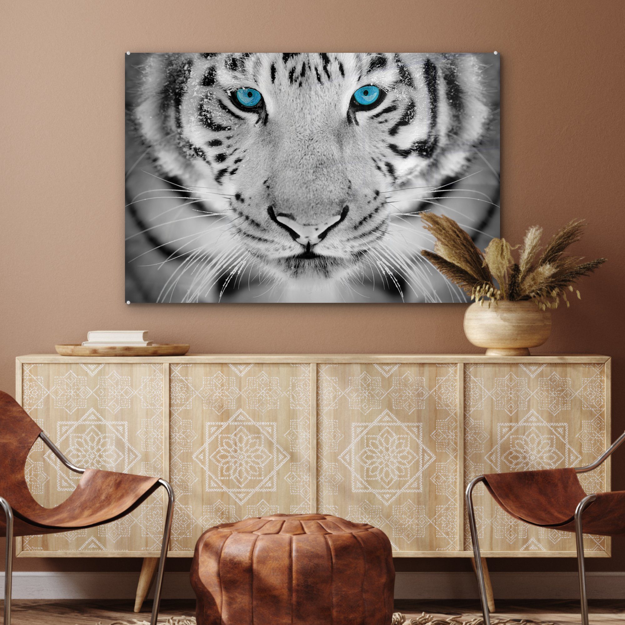 MuchoWow Acrylglasbild Tiger - Wohnzimmer Nase, Kopf (1 Acrylglasbilder & St), Schlafzimmer 