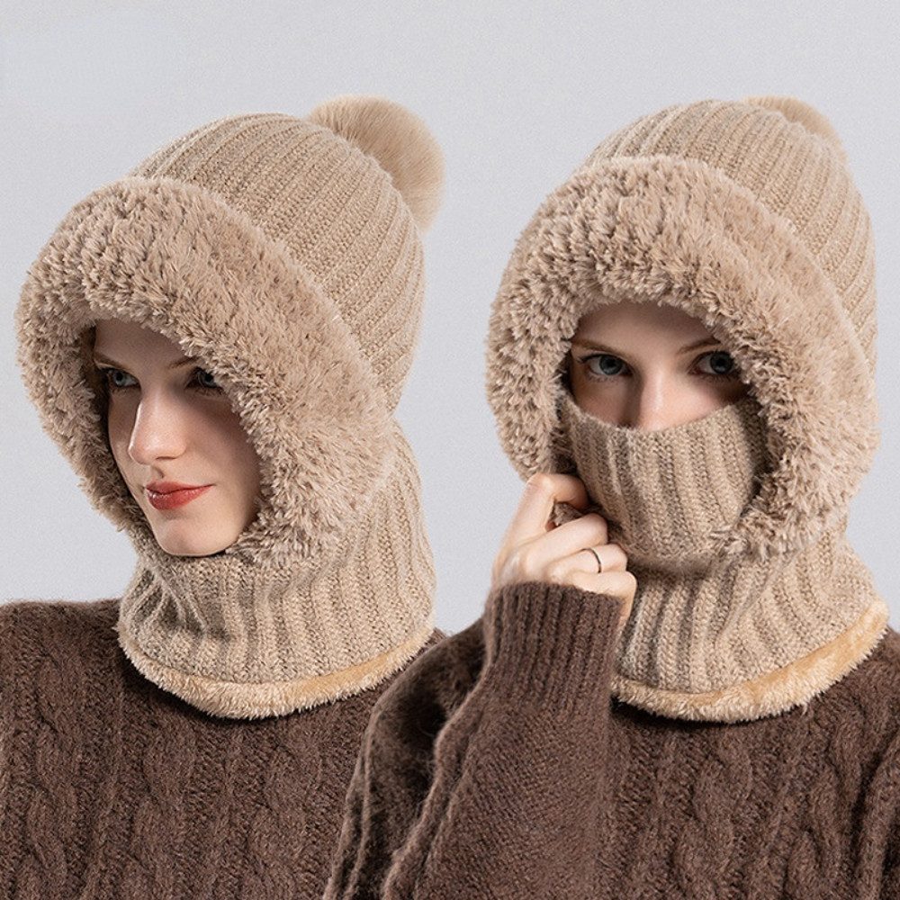 Blusmart Turbanmütze Winter-Radmütze/Warme Mütze (Wärmiger, dicker Strickschal/Winddichte Mütze, Winddicht, warm, ideal für Sport) Unisex-Wintersportmütze