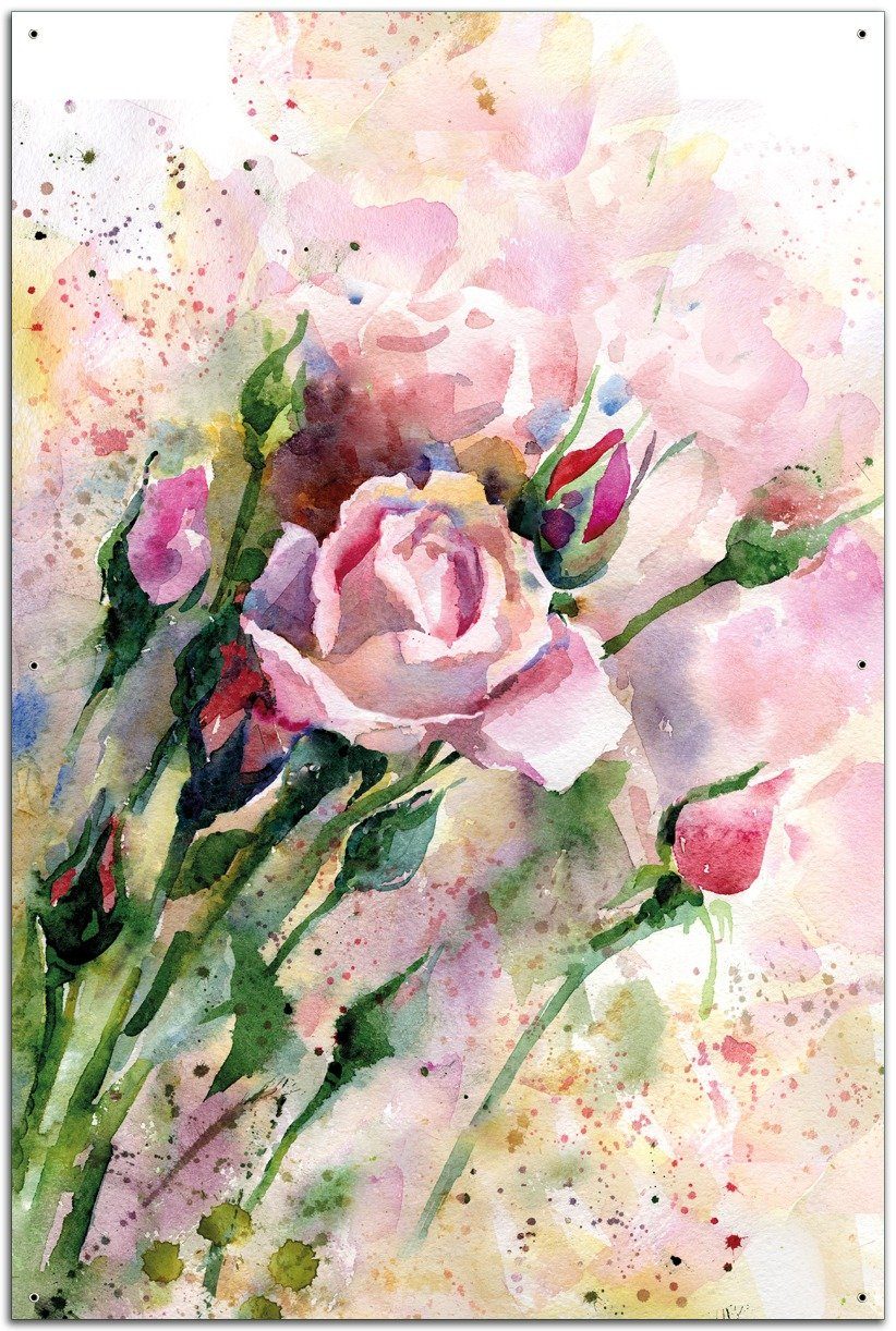 Rundes Outdoor-Poster 30 Cm – Blumenbuket-Deko Für Gartenzaun & Balkon