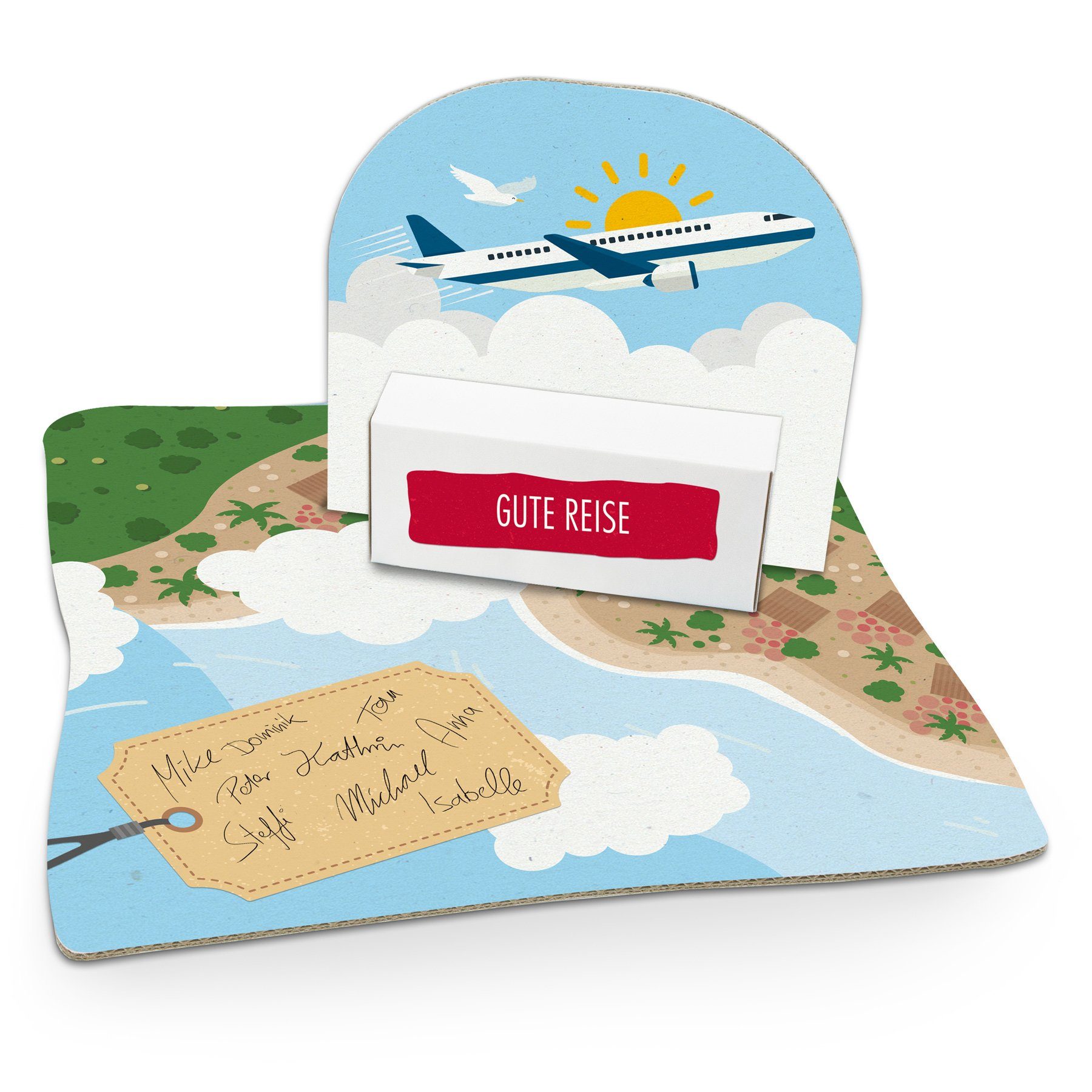 itenga Grußkarten 47) mit Flugzeug Bodenplatte, itenga Geldgeschenkverpackung (Motiv Ges
