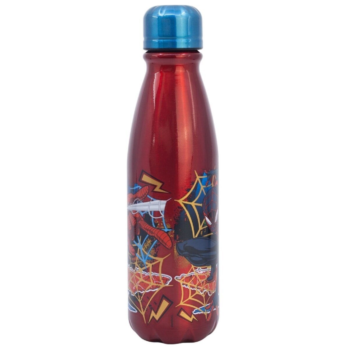 Spiderman Trinkflasche Spiderman Trinkflasche Aluminium, 600ml, mit Sicherheitsverschluss