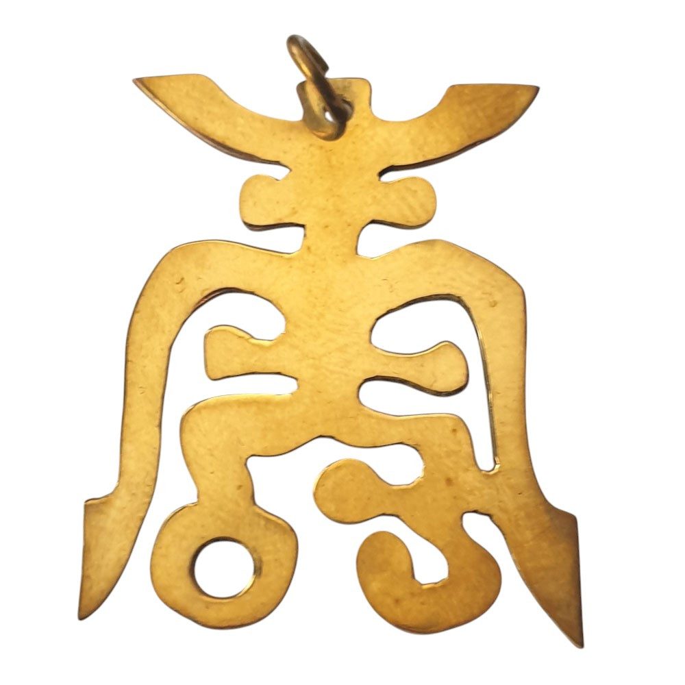 HOPLO Kettenanhänger Chinesisches Langlebigkeitssymbol Amulett Messing Kupfer Talisman 24x3