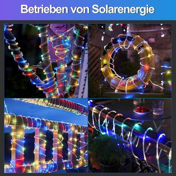 Bettizia LED-Lichterschlauch LED Solarleuchte 30m LED Solar Lichterkette Solarleuchten,Bunt