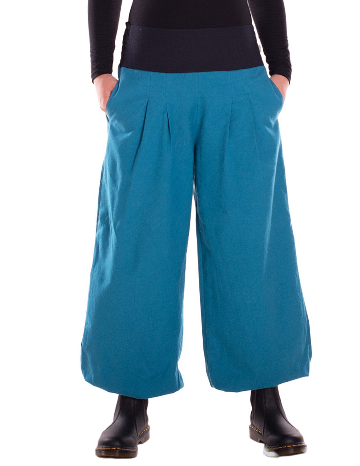 Vishes Haremshose Lange Damen Sommerhose Haremshose Schlupfhose zweifarbig Dehnbund Alternative Bekleidung, Ethno, Hippie, Retro Style