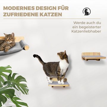 WOOWOOD Katzen-Kletterwand Katzenkletterwand Hängematte Set (5-teilig)
