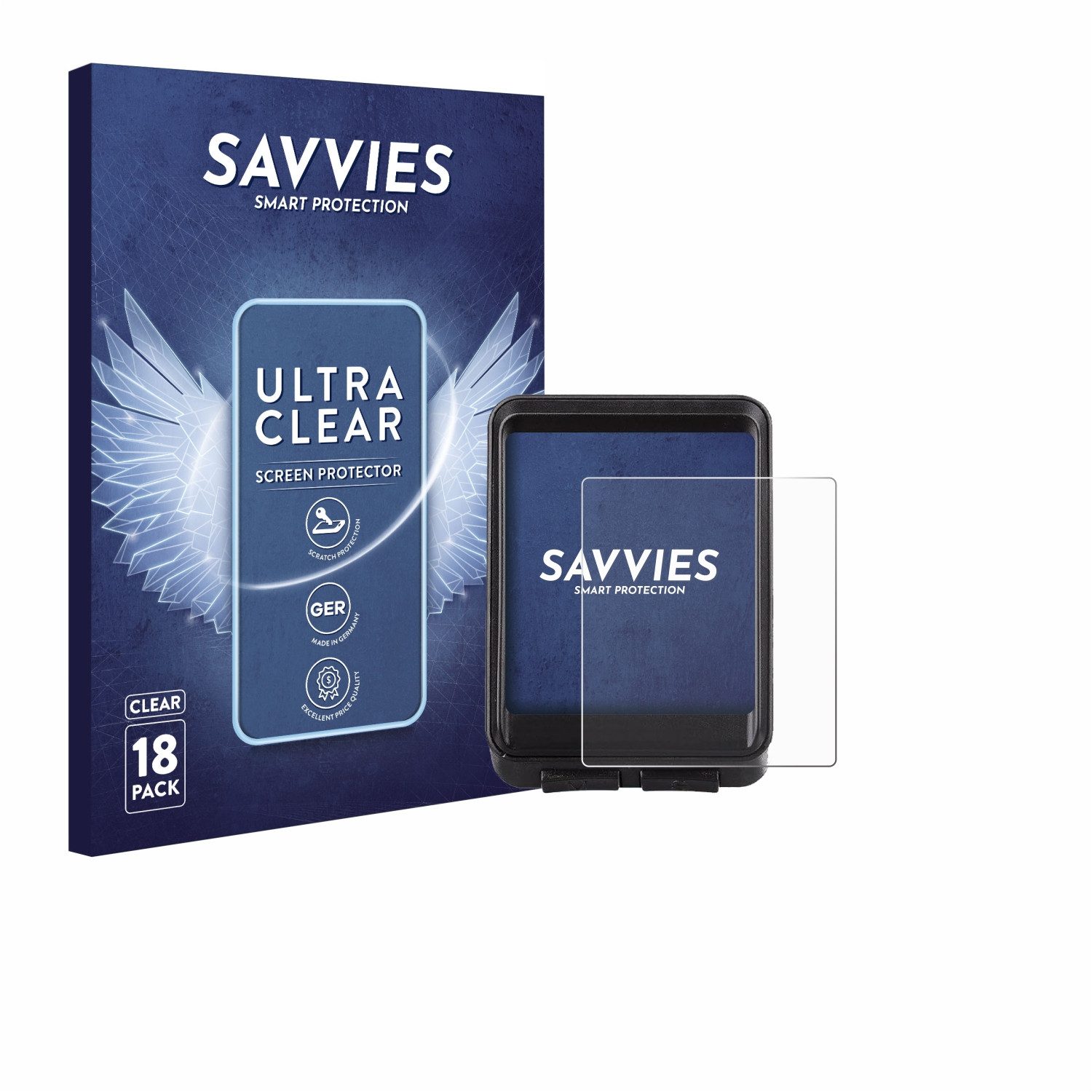 Savvies Displayschutzfolie Schutzfolie für BOOTEEK Bike Computer, 18 Stück, Displayschutz Schutz Folie Klar Transparent