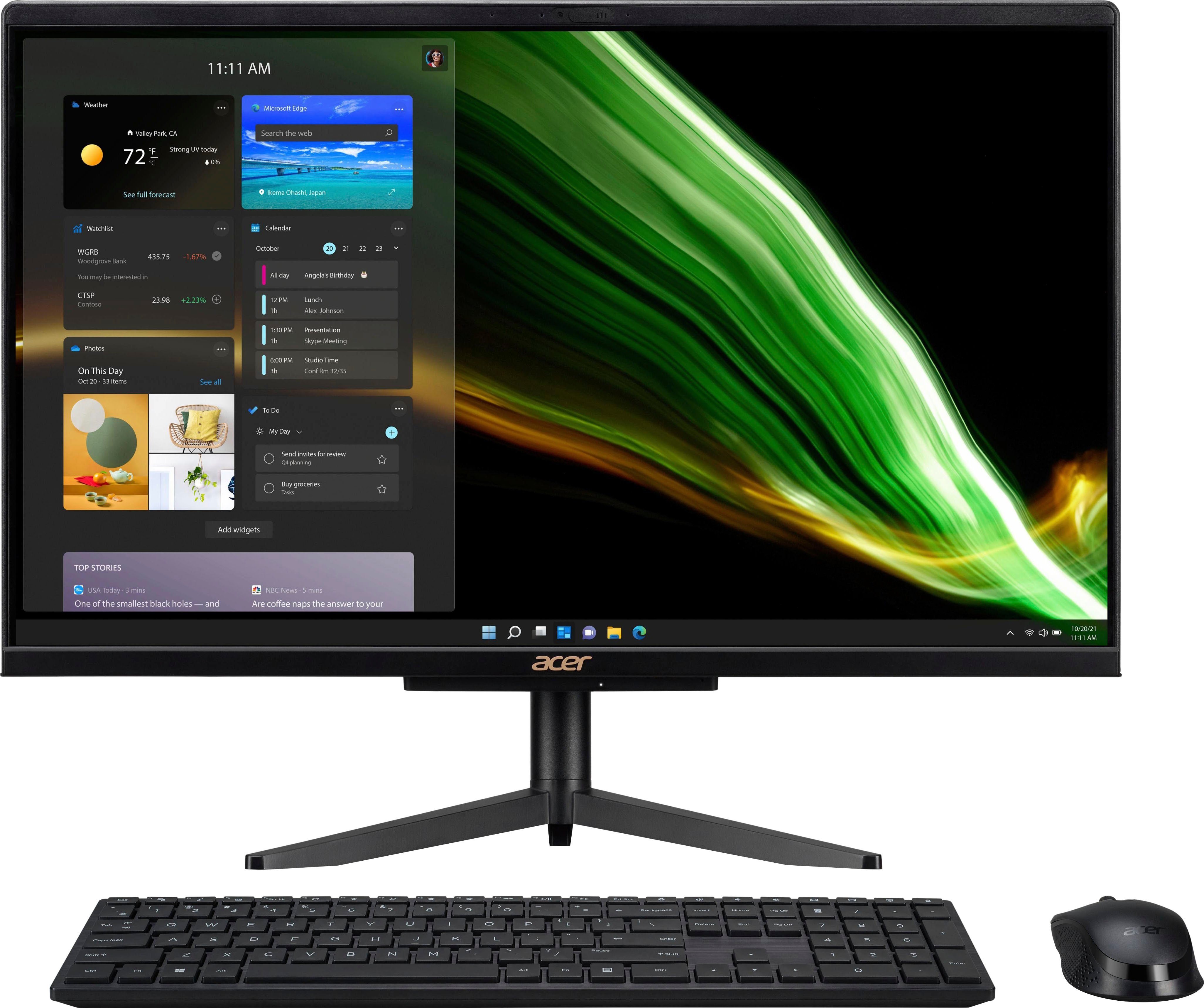 Acer Aspire C24-1600 All-in-One PC Intel Zoll, GB 8 (23,8 N6005, 512 Graphics, RAM, SSD, Luftkühlung) UHD GB Pentium