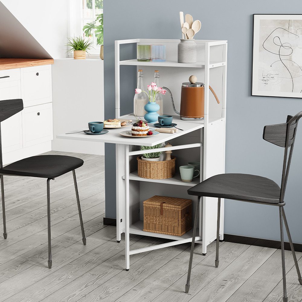 Vicco Esstisch Savio, Weiß, 57 x 30 cm mit klappbarer Tischplatte günstig online kaufen