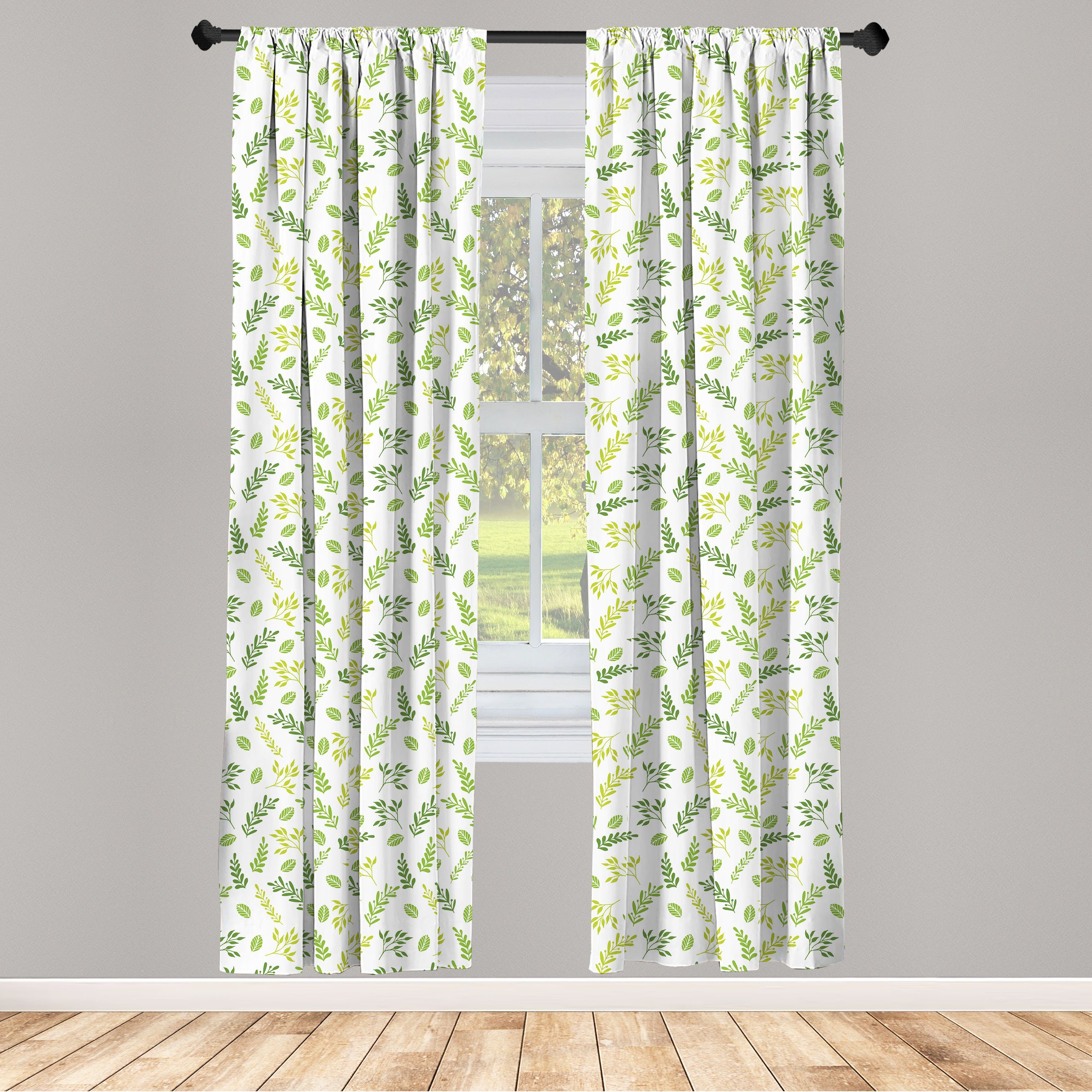 Vorhang für Laurel Dekor, Blätter Schlafzimmer Gardine Abakuhaus, Wohnzimmer Botanisch Wald Art Microfaser,