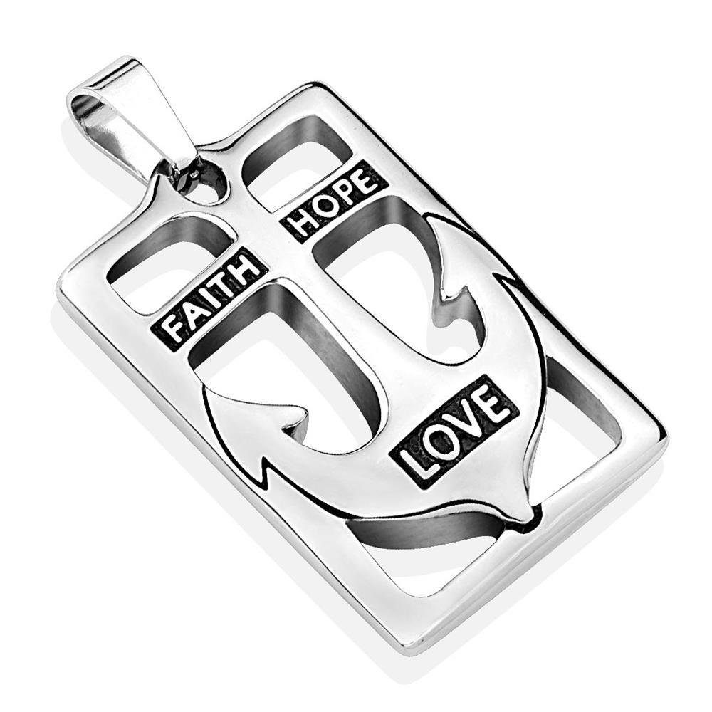 BUNGSA Anhänger Set Anhänger Faith, Hope, Love Silber aus Edelstahl Unisex (1-tlg), Pendant Halsketten | Kettenanhänger