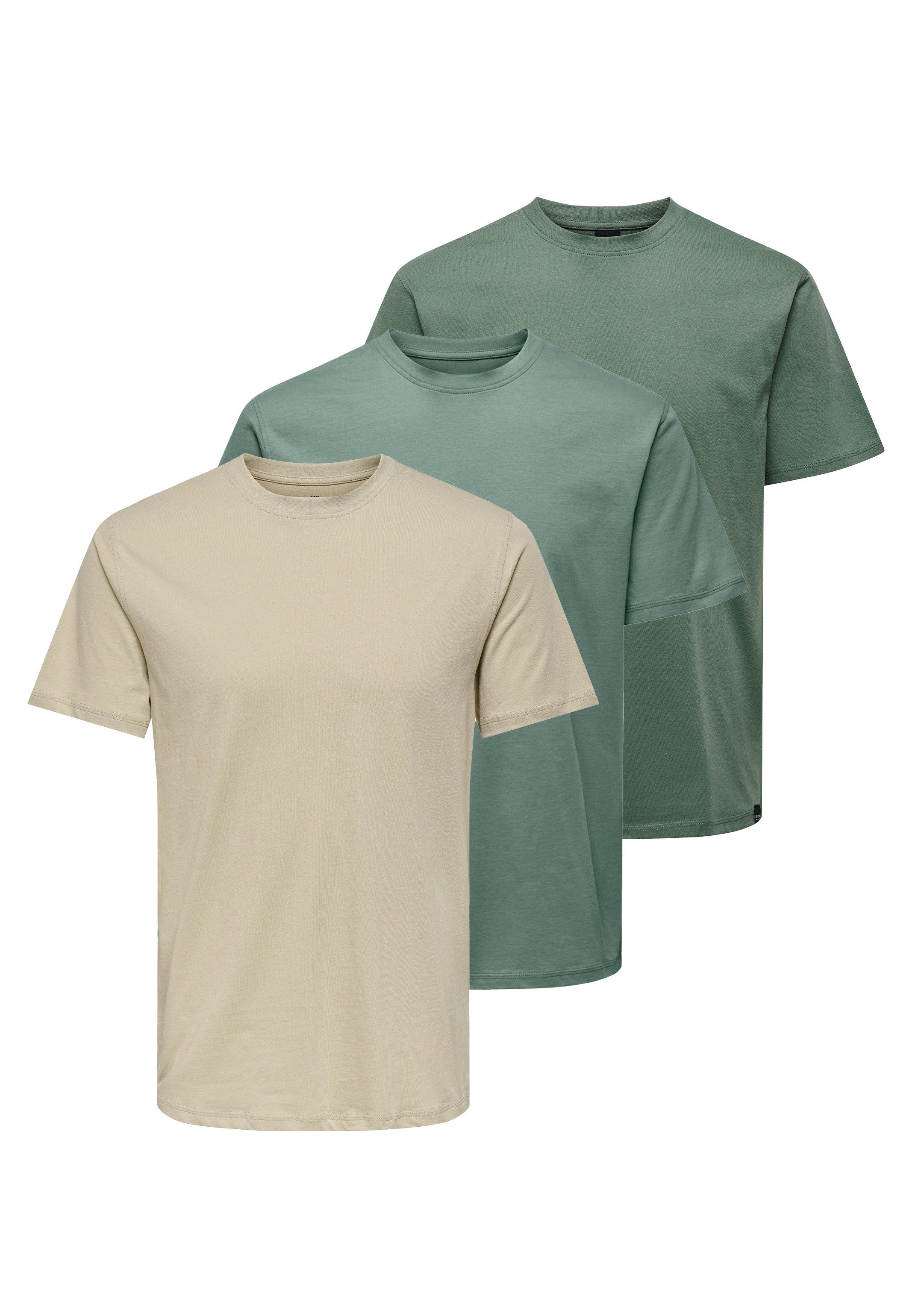 Beige / grün / dunkelgrün