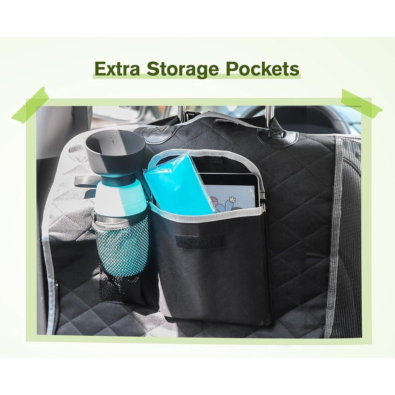 LuxusKollektion Schutzkragen Hundedecke Auto Rückbank Wasserabweisend Schwarz 146x136cm