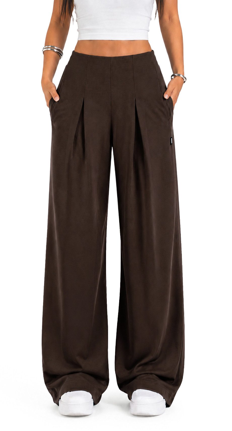 Smilodox Jogginghose Vanea Sweatpants Damen, Loose Fit, Wide Leg, Gym & Freizeit Slip-On, elastisch, weiches Strickmaterial, Bewegungsfreiheit