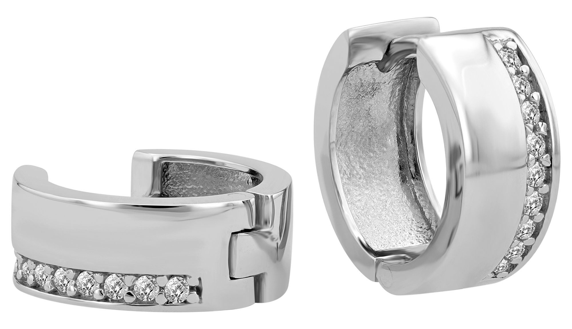 Klappcreolen Ohrringe – Klappcreole aus 925 Silber mit Zirkonia