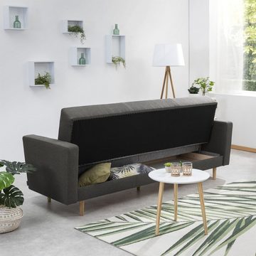 58 aufm Kessel Sofa Sofa 3-Sitzer mit Bettfunktion Kaisa Bezug Flachge, Sparpreis inkl. Kostenlosem Versand 1 Teile, hochwertig verarbeitet,bequemer Sitz