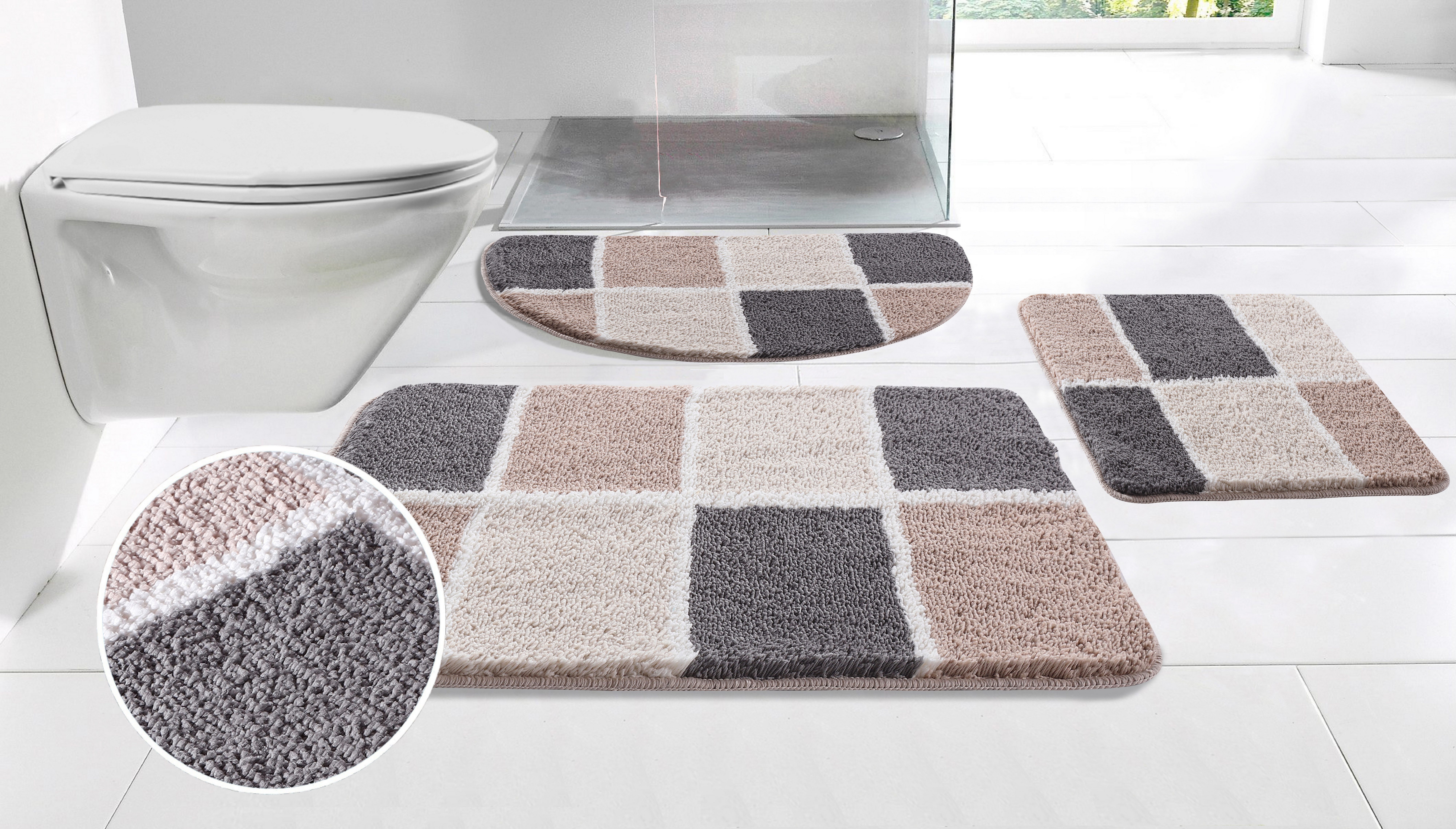my home Badematte Anna mit Kachelmuster, günstig online kaufen