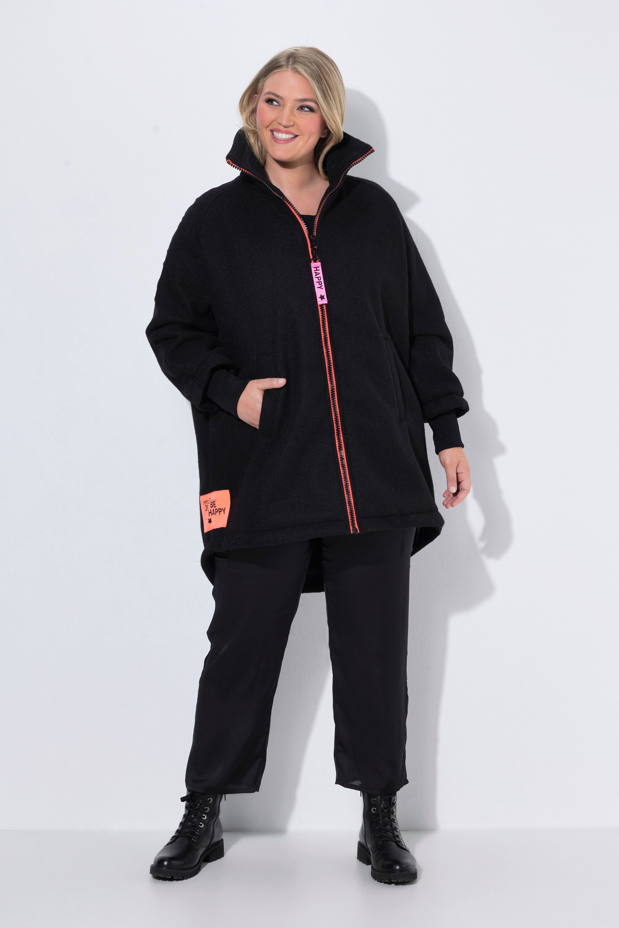 Angel of Style Outdoorjacke Wolljacke Stehkragen Raglan-Langarm