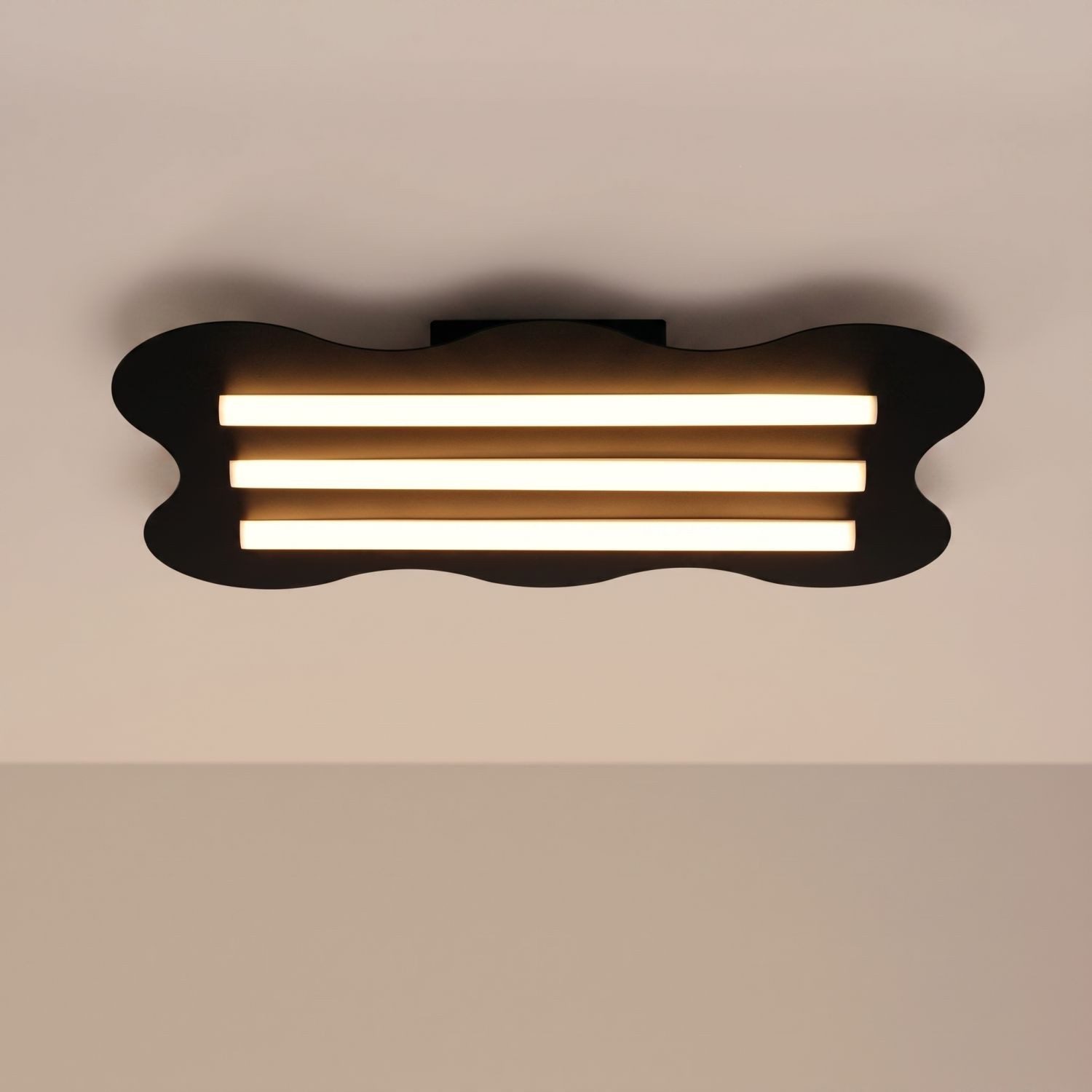 Licht-Erlebnisse Deckenleuchte LENZ, ohne Leuchtmittel, Metall Schwarz 3-flammig Modern