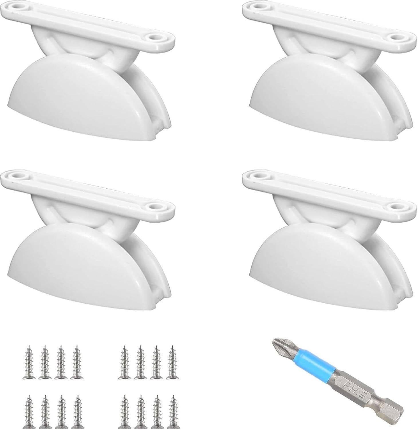 FELIXLEO Montagezubehör 4 Stück Türfeststeller Wohnmobil Weiß mit Schrauben Bohrer (1 St)