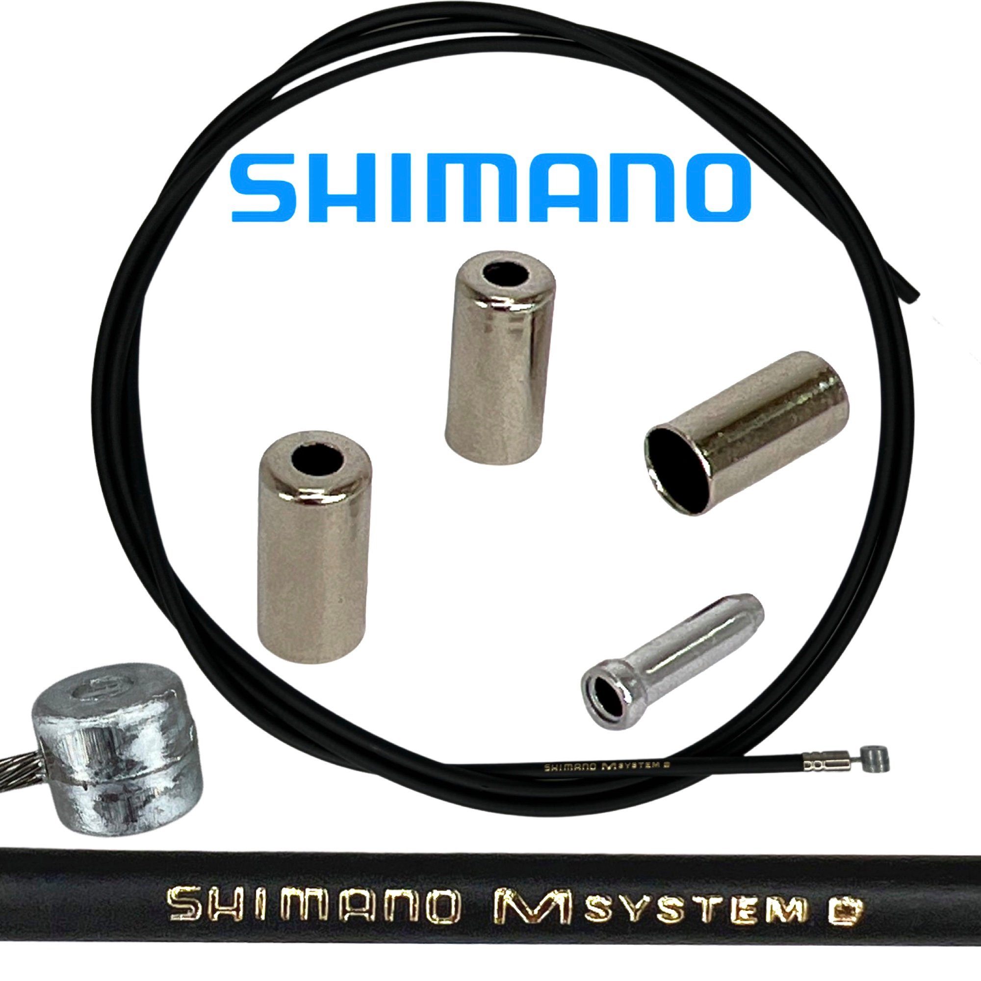 Shimano Felgenbremse Shimano Hinterrad Bremszug-Set Hülle 2m Zug 2,2m, Stahl