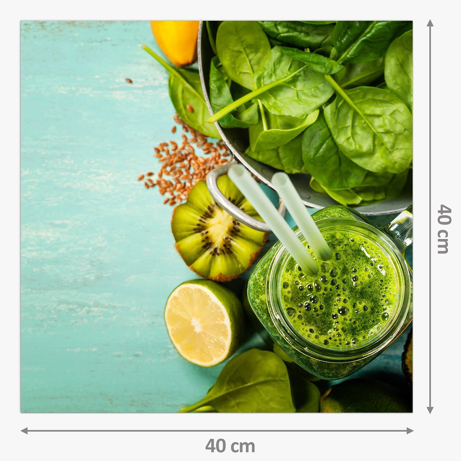 und Salat Glas Küchenrückwand Avocado Motiv Küchenrückwand mit Spritzschutz Primedeco