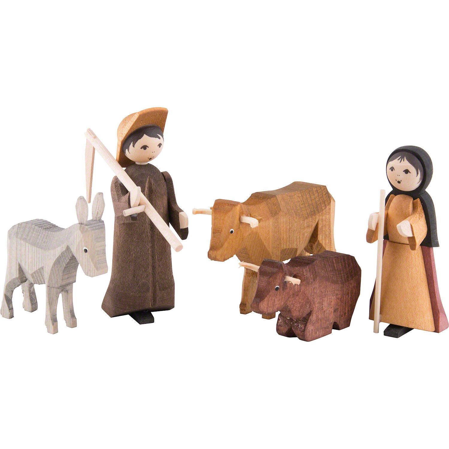 ULMIK Dekofigur Bauerngruppe 5-teilig gebeizt (7cm) von ULMIK