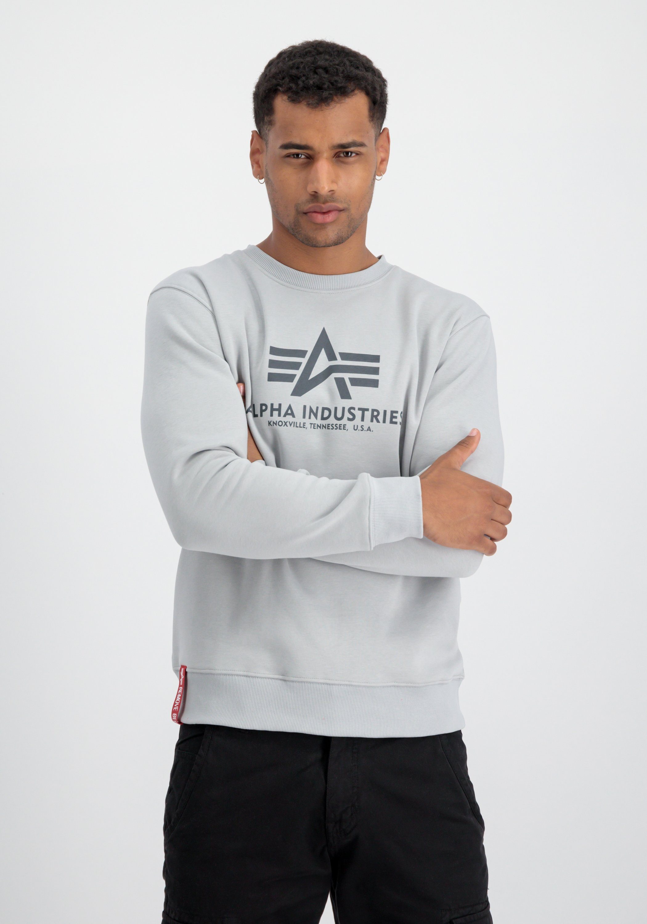 Men Industries Sweatshirts grey Industries Sweater pastel Alpha - Alpha Basic Sweater