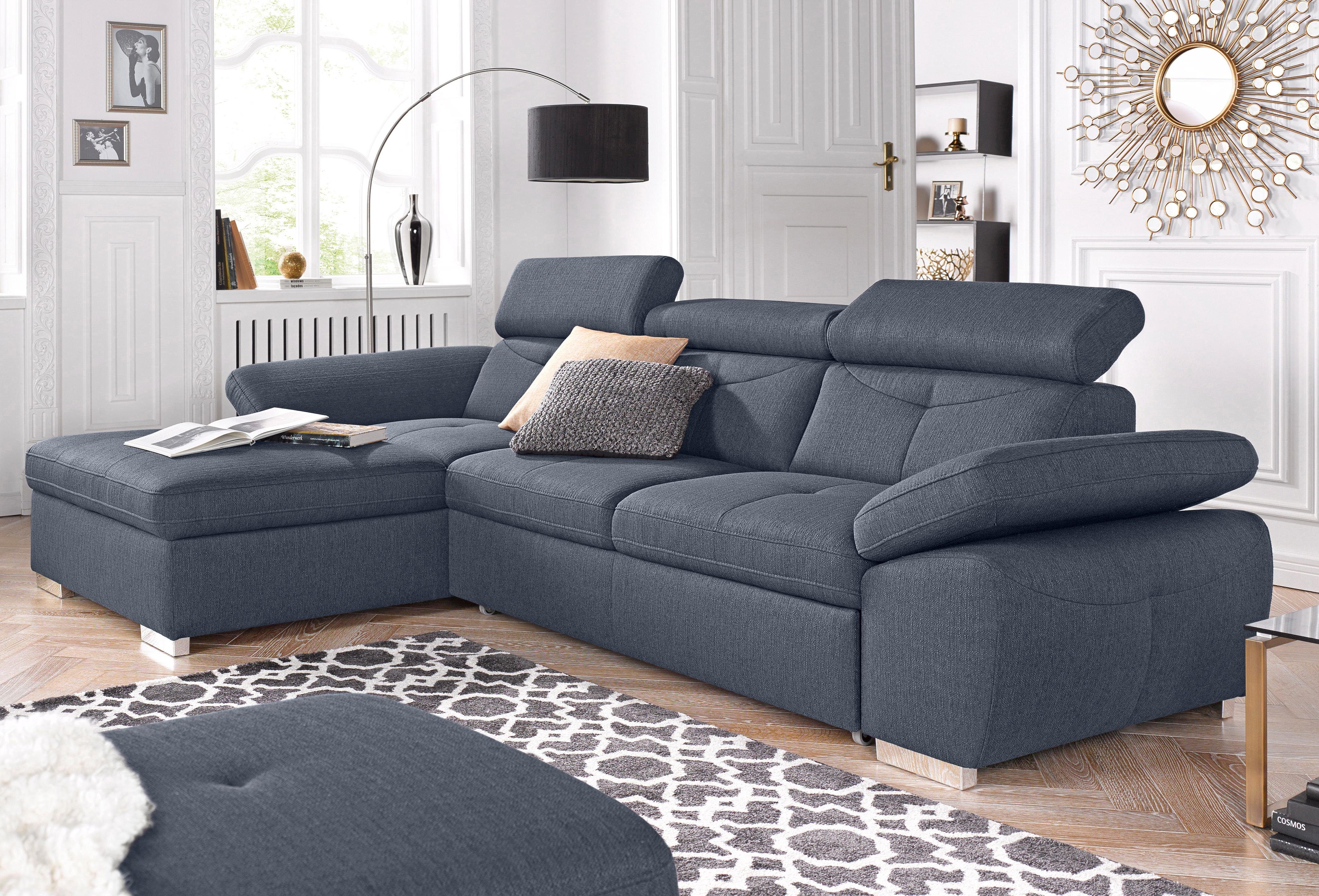 exxpo - sofa fashion Ecksofa Spring, super bequem, mit Armteil- und Kopfteilfunktion, L-Form, wahlweise mit Bettfunktion und Bettkasten