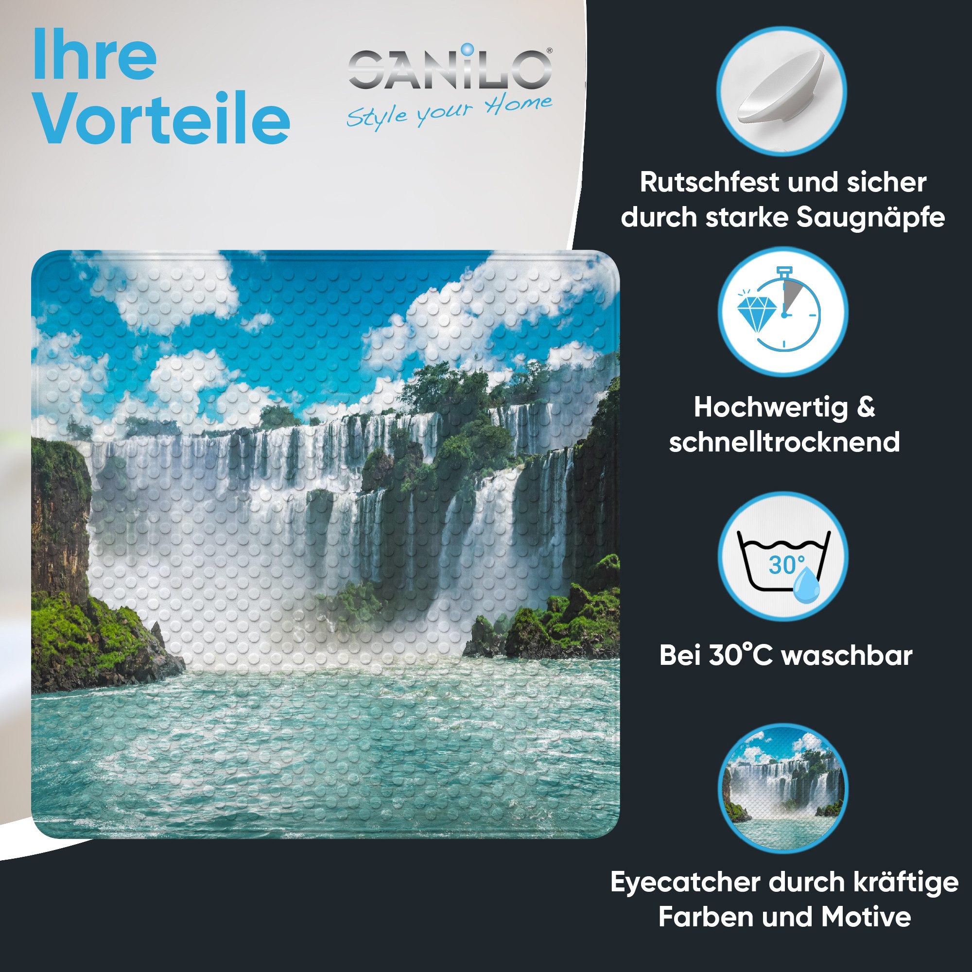 Sanilo Duschmatte Wasserfall, rutschfeste & sichere Badematte, hochwertig, günstig online kaufen