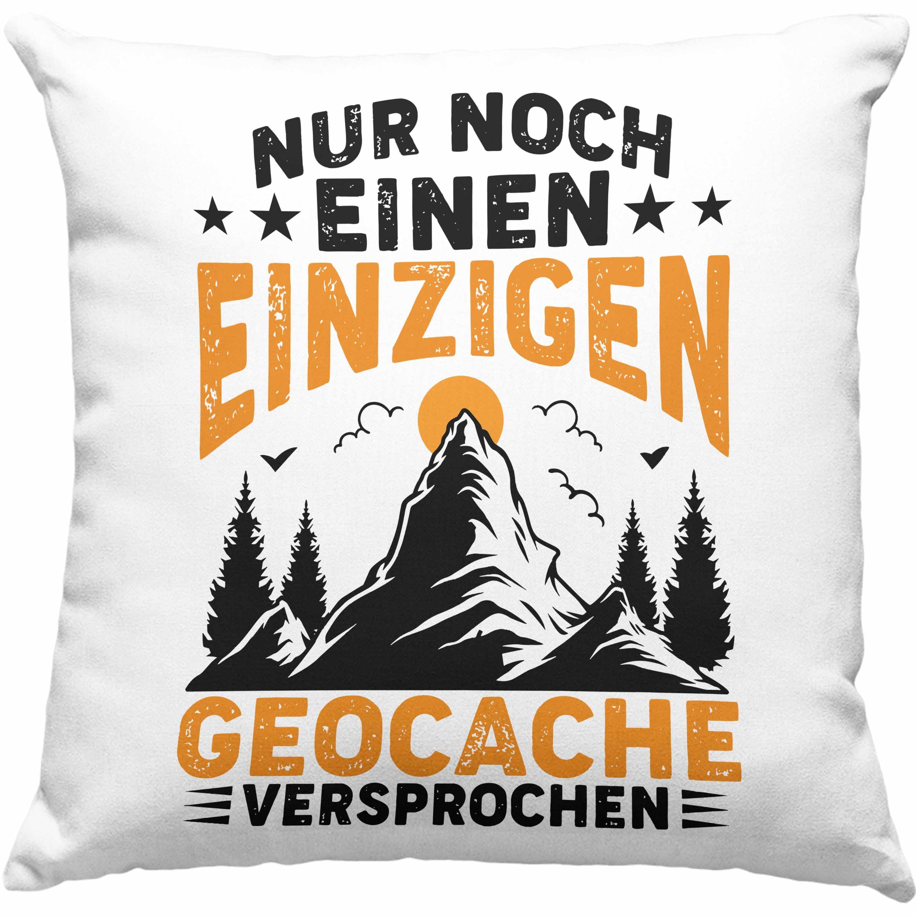 Trendation Dekokissen Trendation - Geocaching Kissen Geschenk Nur Noch Einen GPS-Schnitzeljag Geschenkidee Pfadfinder Geburtstag Geocacher Dekokissen mit Füllung 40x40 Blau