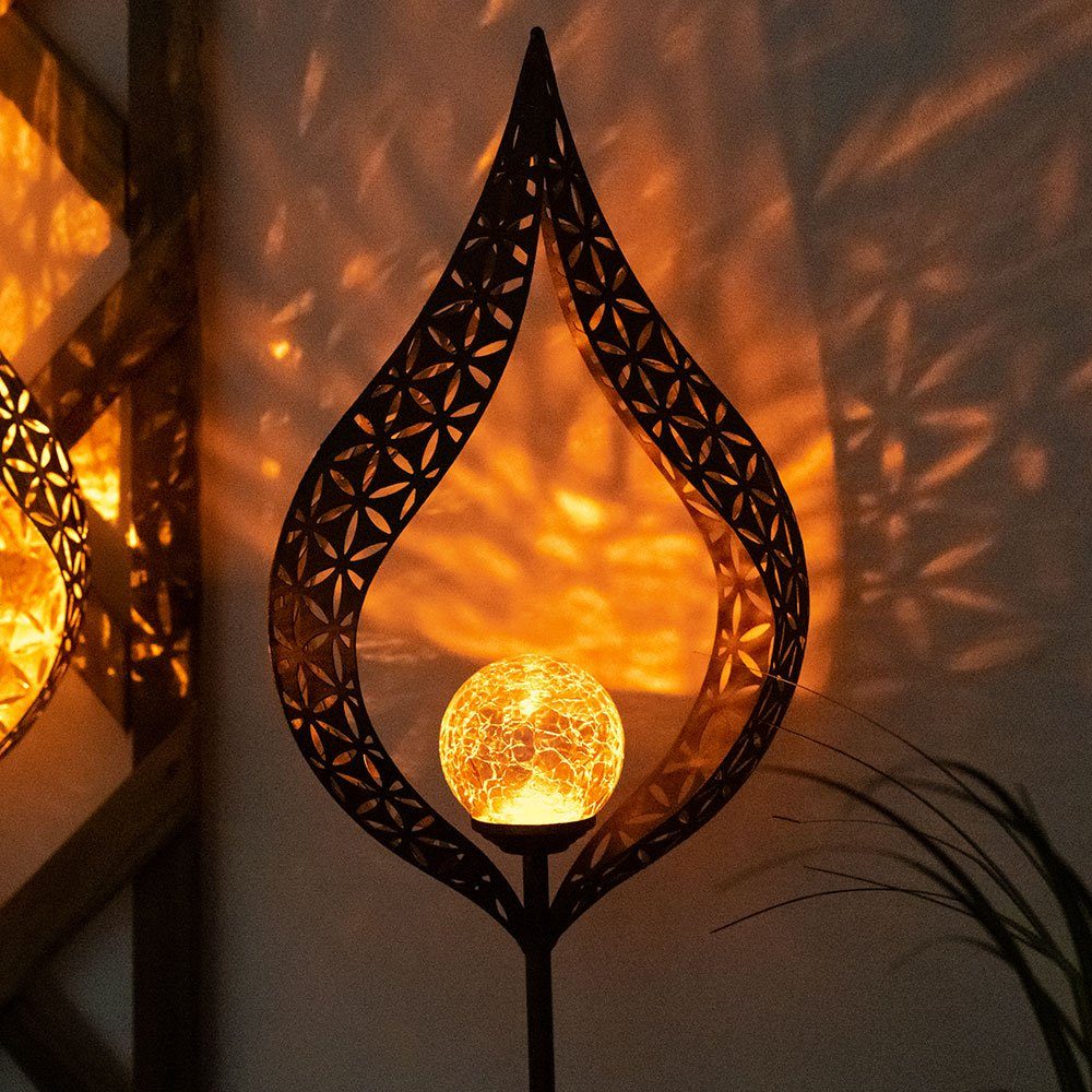 Dekolicht, Solarstecker Garten rost Solarlampe für Außen