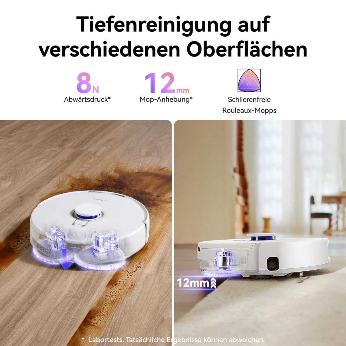 Narwal Saugroboter Freo Z10 Saugroboter mit Wischfunktion, Anti-Tangle-Seitenbürste, 65 W, selbstentleerend, Wischen, Waschen und Trocknen, Hindernisvermeidung