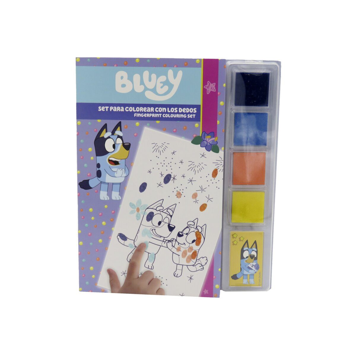Bluey Kreativset Bluey Fingerfarben Malset Ausmalbuch mit Farben und Vorlagen