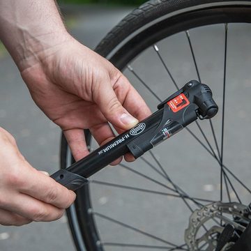 HEYNER Luftpumpe Premium Mini - Handpumpe für Fahrräder mit Manometer