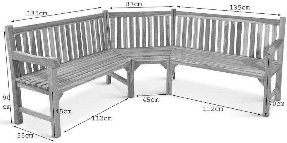 SAM® Gartenbank Felize, Teakholz massiv, 6-Sitzer in naturfarben, tolle Eckbank