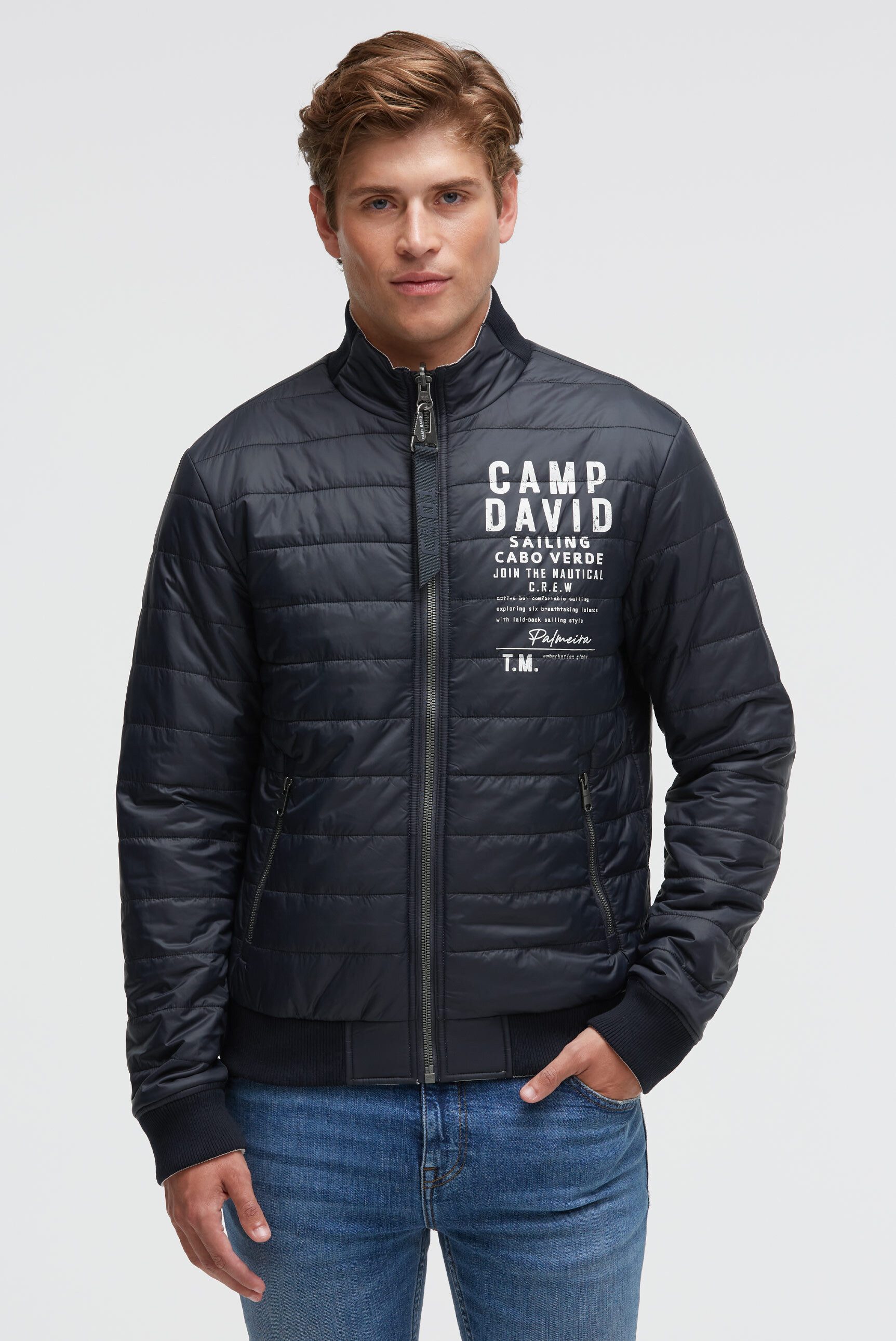 CAMP DAVID Wendejacke mit Rippbündchen im Ärmel