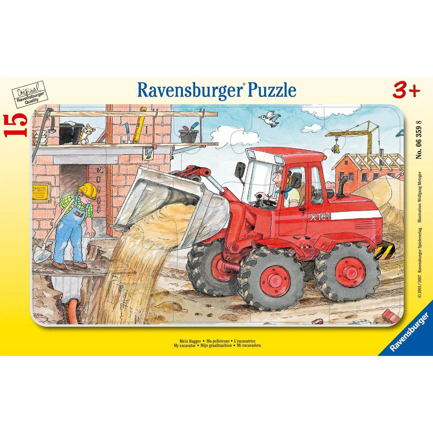 Ravensburger Puzzle Mein Bagger. Puzzle mit 15 Teilen, 15 Puzzleteile günstig online kaufen