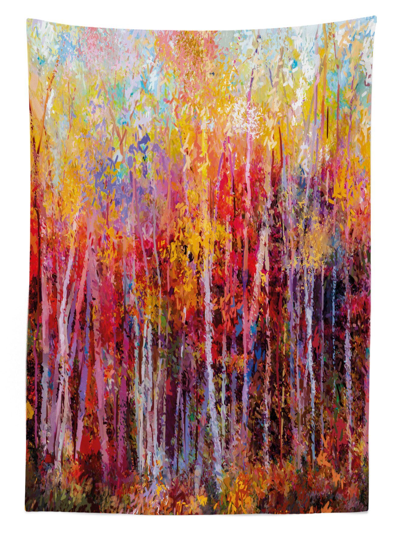 Abakuhaus Tischdecke Farbfest Herbst-Wald-Malerei Farben, den geeignet Waschbar Bereich Natur Klare Außen Für