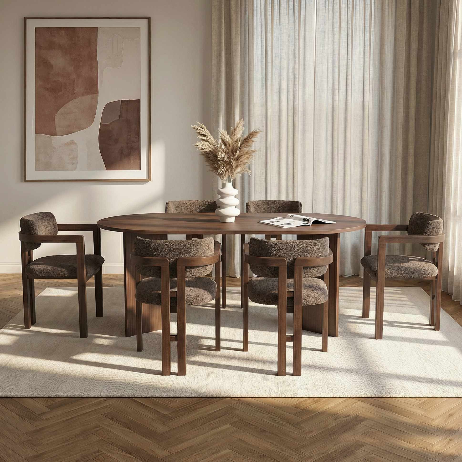 Skye Decor Essgruppe Sablin Boho Set, (Set, 7-tlg., 1 Tish, 6 Stühle), bestehend aus 6 Stühl und 1 Tish Modernes Esszimmer Set