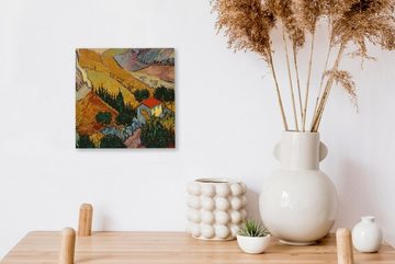 OneMillionCanvasses® Leinwandbild Landschaft mit einem Haus und einem Ackerbauern - Vincent van Gogh, (1 St), Leinwand Bilder für Wohnzimmer Schlafzimmer
