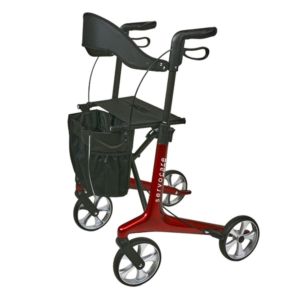 DocMed Rollator Carbon leichtgewicht Rollator mit PU-Bereifung, nur 5,3 kg Eigengewicht, ultraleichter Carbon-Rahmen