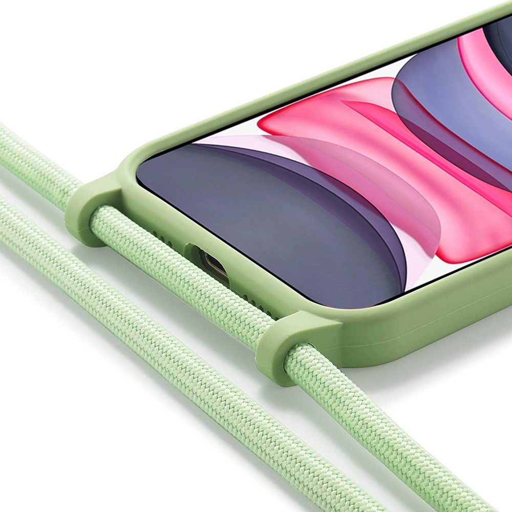 FITSU Handyhülle Handykette für Apple iPhone Hülle mit Band Handyband Case zum Umhängen, Hülle für iPhone 12 Pro, 12, 12 Mini, SE 2022, 11, XS, XR, X, 8, 7, 6