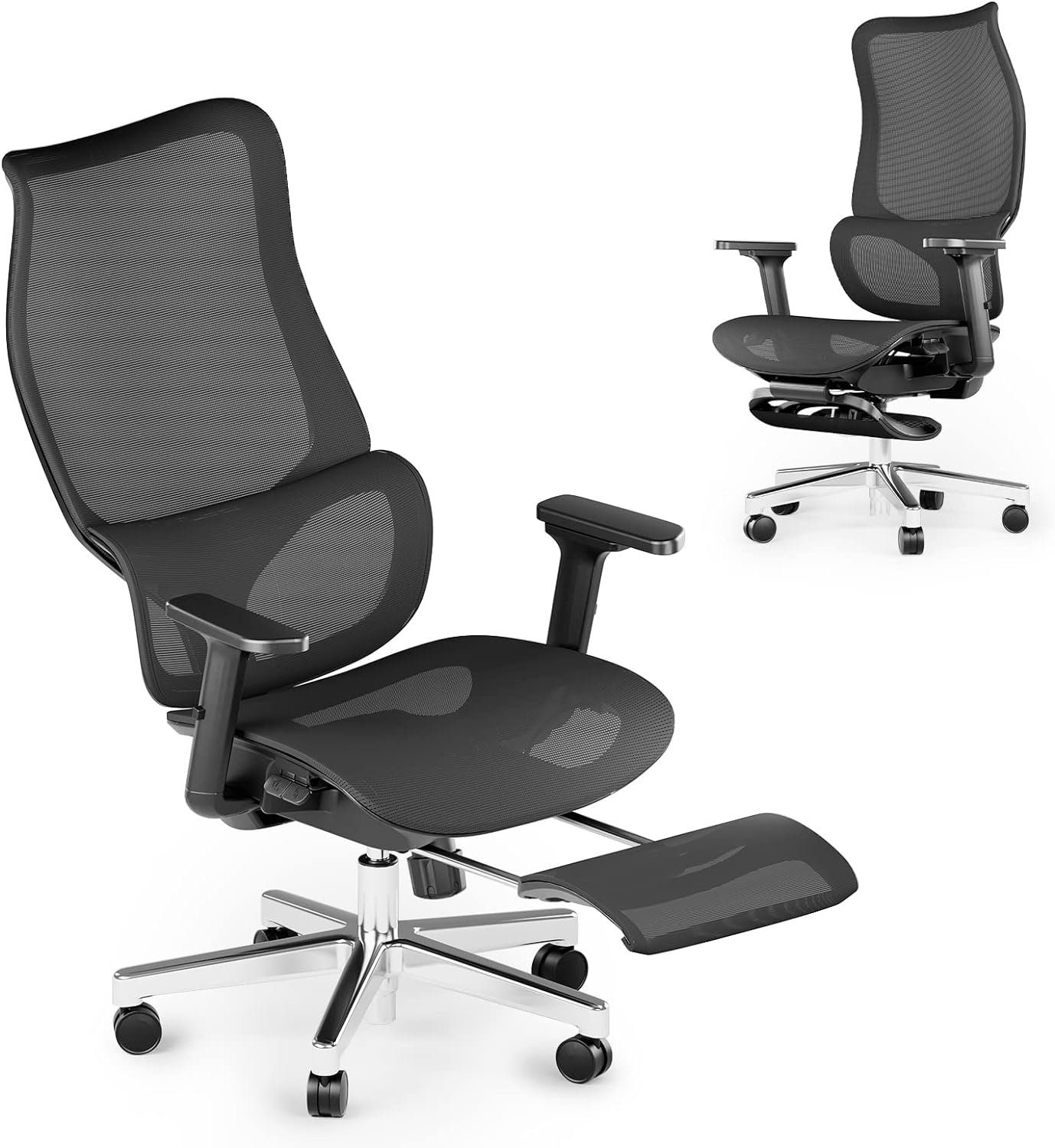 JOYFLY Gaming-Stuhl (Gamer-Stuhl: Ergonomischer Gaming-Stuhl mit Lendenwirbelstütze), Bürostuhl mit Fußstütze, Bürostuhl Ergonomisch, Büro-Liegestuhl