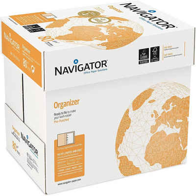 NAVIGATOR Drucker- und Kopierpapier 2500 Blatt Navigator Organizer 80g/m² DIN-A4 - 4-fach gelocht
