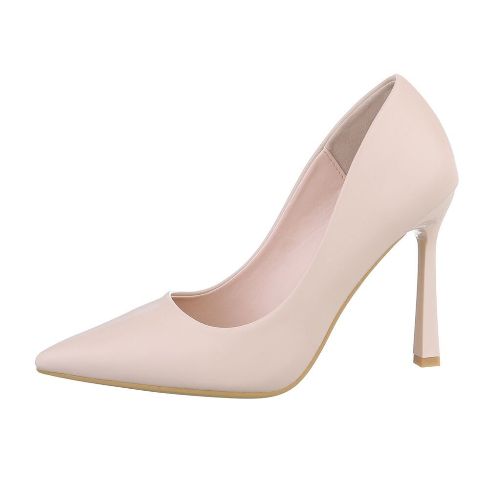 Ital-Design Damen Abendschuhe Elegant High-Heel-Pumps Pfennig-/Stilettoabsatz High Heel Pumps in Beige