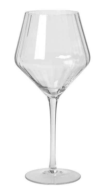 Broste Copenhagen Weinglas Sandvig Bourgogneglas 0,5l, Mundgeblasenes Glas mit Linien