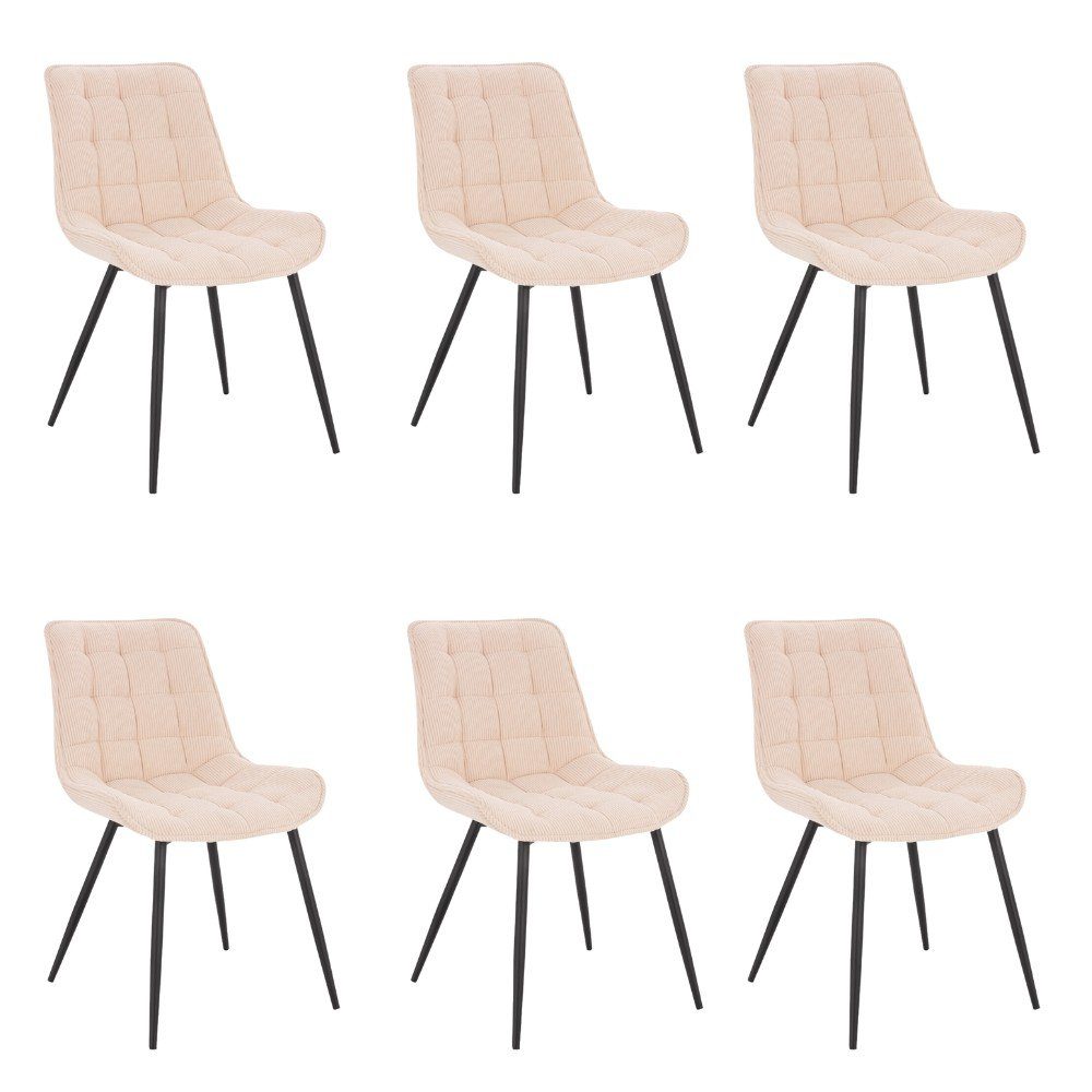 HOME DELUXE Esszimmerstuhl Polsterstuhl 2er - 8er Set IKALO (6 St), Gestell günstig online kaufen