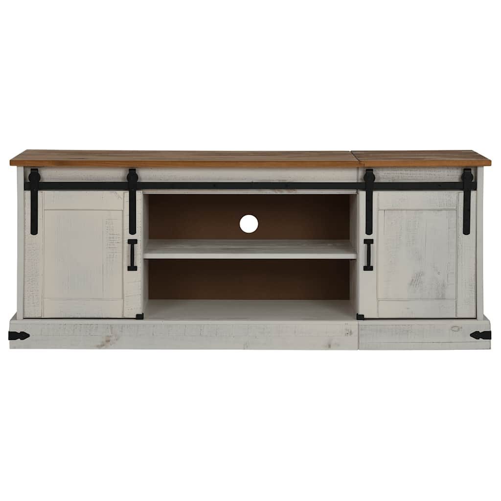 vidaXL TV-Schrank TV-Schrank HALDEN 2 Schiebetüren Weiß 150x40x60 cm Massiv günstig online kaufen