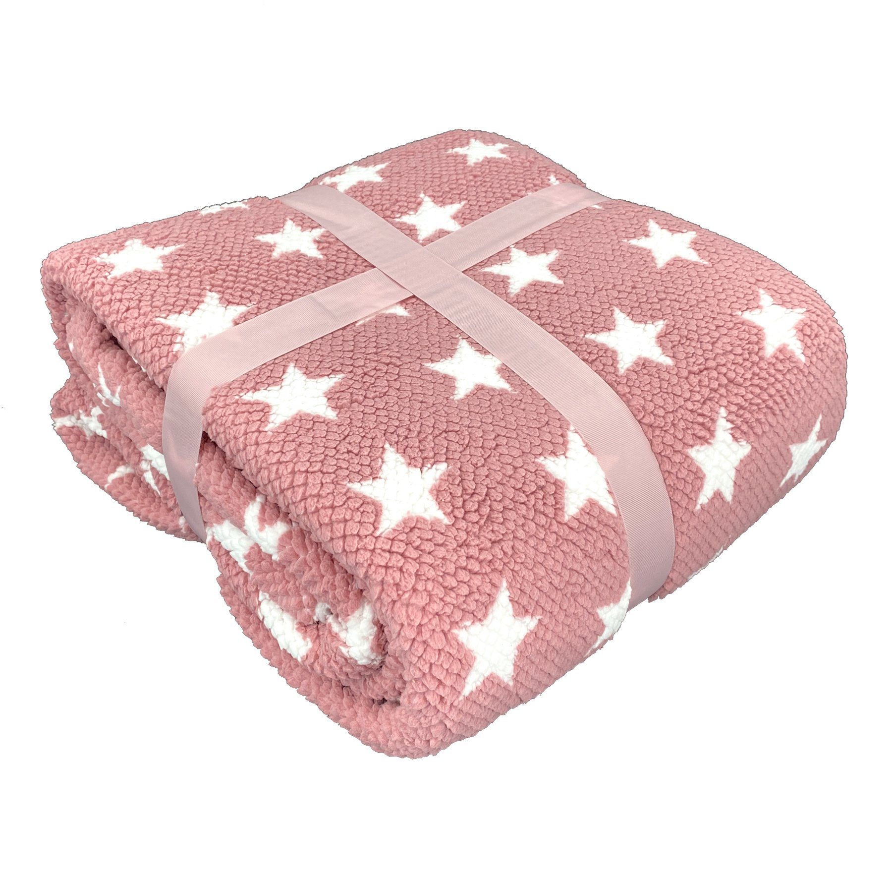 Wohndecke Flauschige Sterne Kuscheldecke 150x200 Sofadecke, günstig online kaufen